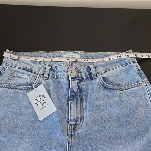 Amendi Rosie - Light Me Up High Rise Cotton Denim Stone Washed W32 L32 - Picture 14 of 16